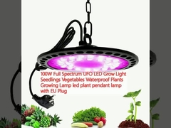 100W Full Spectrum UFO LED Grow Light Σπόροι λαχανικά Αδιάβροχα φυτά Φώτα καλλιέργειας φώτα φώτα φυτών με EU Plug